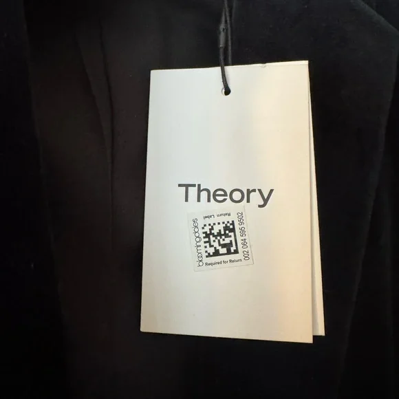 Theory Black Velvet Blazer with Notched Lapels - Picture 3 of 5